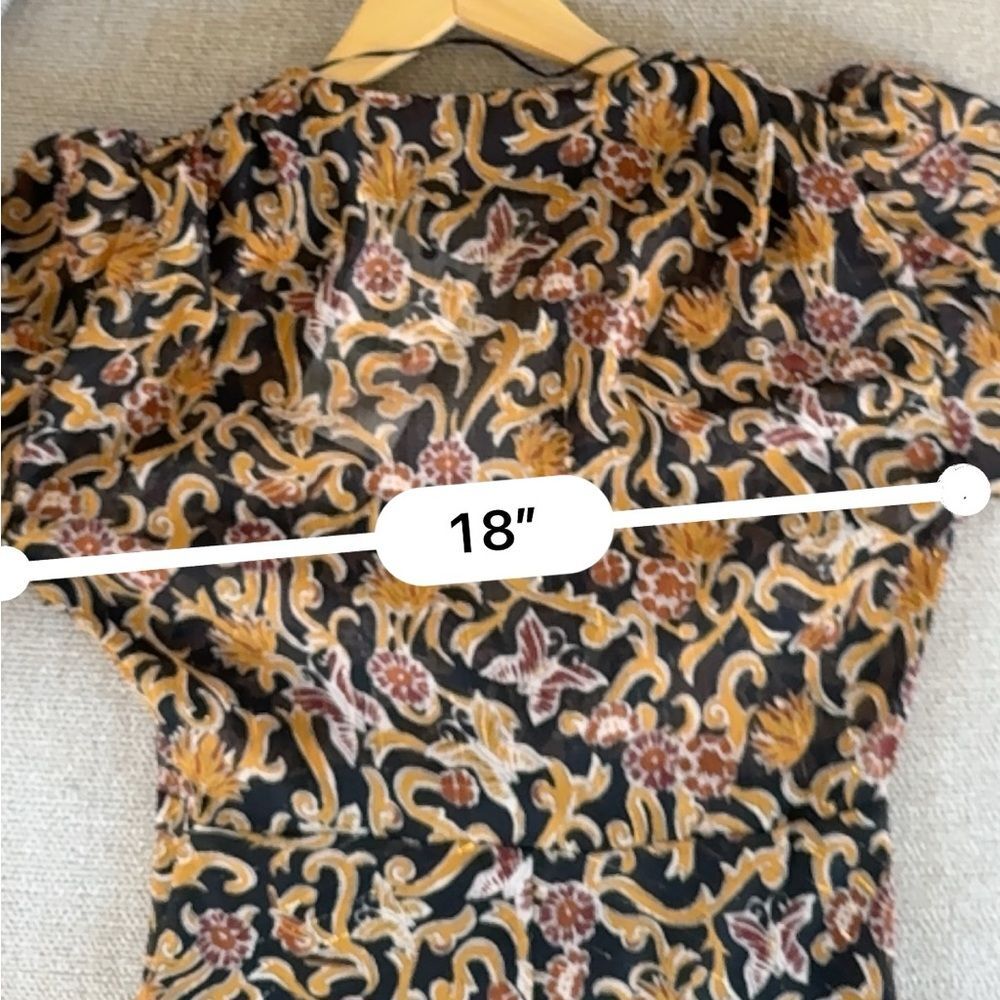 Zara Women Print Dress Knot Black Tan 8117/029 Size M NWT - Picture 14 of 16